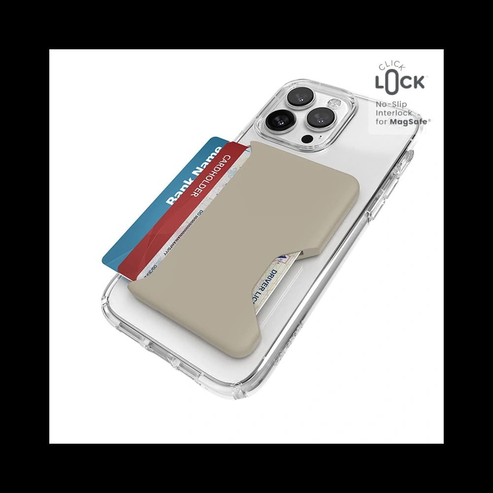 Speck card pocket case with ClickLock function Wallet MagSafe Pale Oak - 3