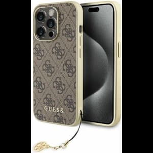 Etui Guess GUHCP15XGF4GBR Apple iPhone 15 Pro Max keménytok 4G Charms Collection barna/brown