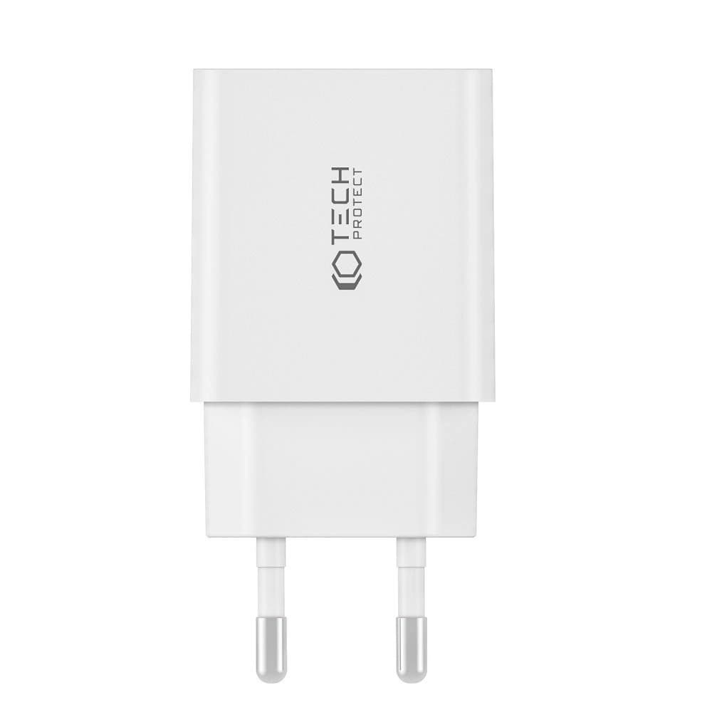 Síťová nabíječka Tech-Protect C35W, 2xUSB-C, PD, 35W + bílý USB-C kabel - 4