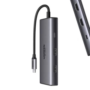 HUB UGREEN CM498 adaptér 6v1 USB-C / 2x USB-A 3.0, USB-C 3.0, 2xHDMI, PD
