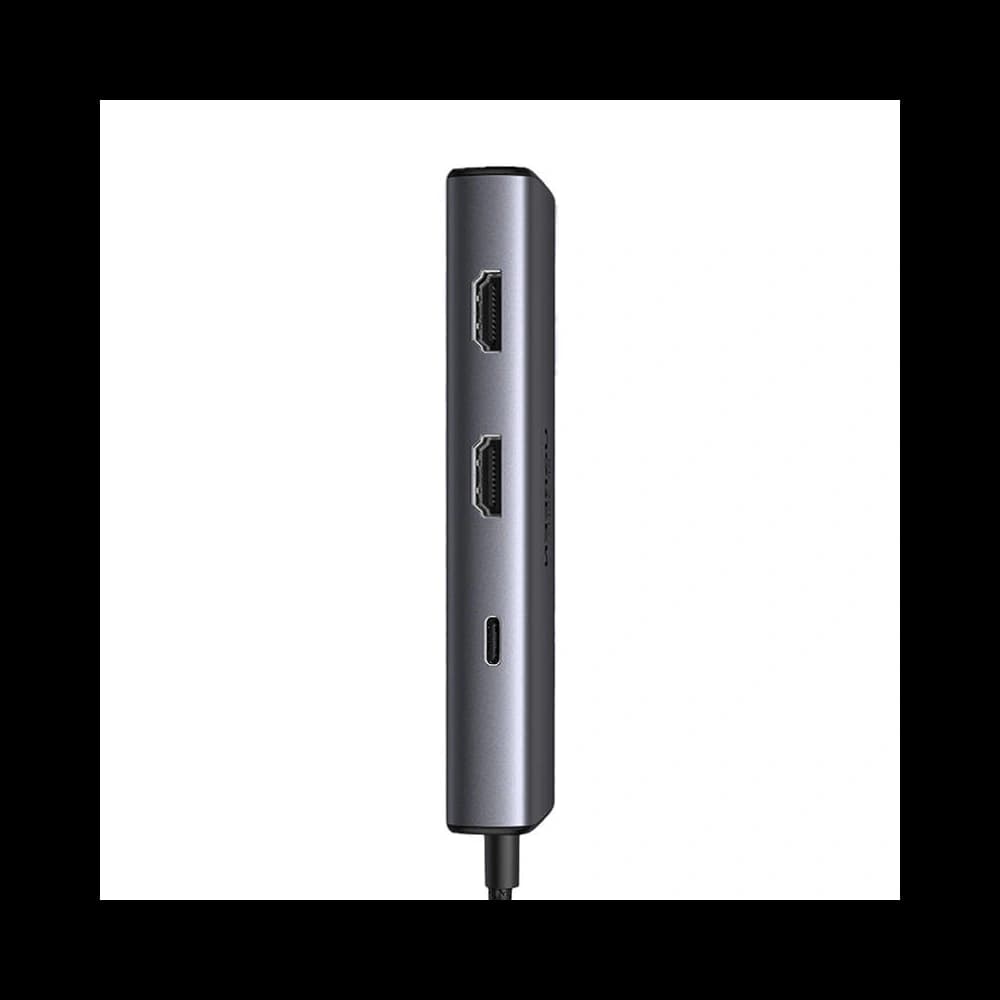 HUB UGREEN CM498 adaptér 6v1 USB-C / 2x USB-A 3.0, USB-C 3.0, 2xHDMI, PD - 3