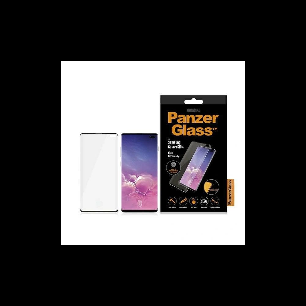 Gehärtetes Glas PanzerGlass Curved Super+ Samsung Galaxy S10+ Plus Case Friendly Finger Print schwarz - 1