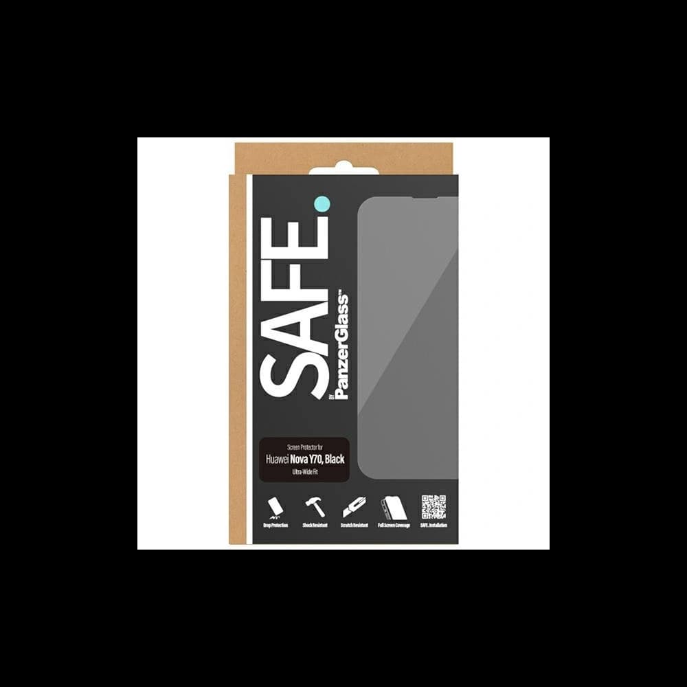 Tvrzené sklo SAFE od PanzerGlass Huawei Nova Y70 / Y70 Plus / Y71 Ochranné sklo černé - 5