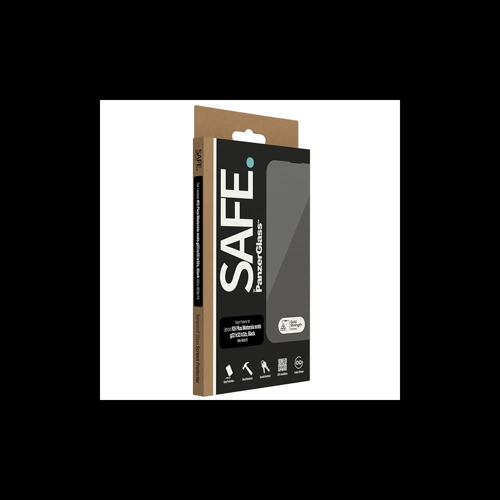 Edzett üveg SAFE by PanzerGlass Motorola Moto G22 / E32 / E32s / Lenovo K15 Plus Kijelzővédő Edge-to-Edge fekete - 4