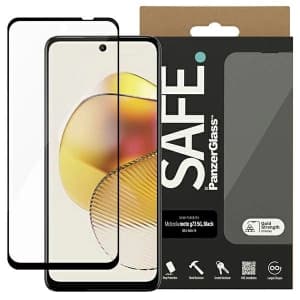 Tvrzené sklo SAFE od PanzerGlass Motorola Moto G73 5G Ochrana obrazovky Ultra-Wide Fit černé