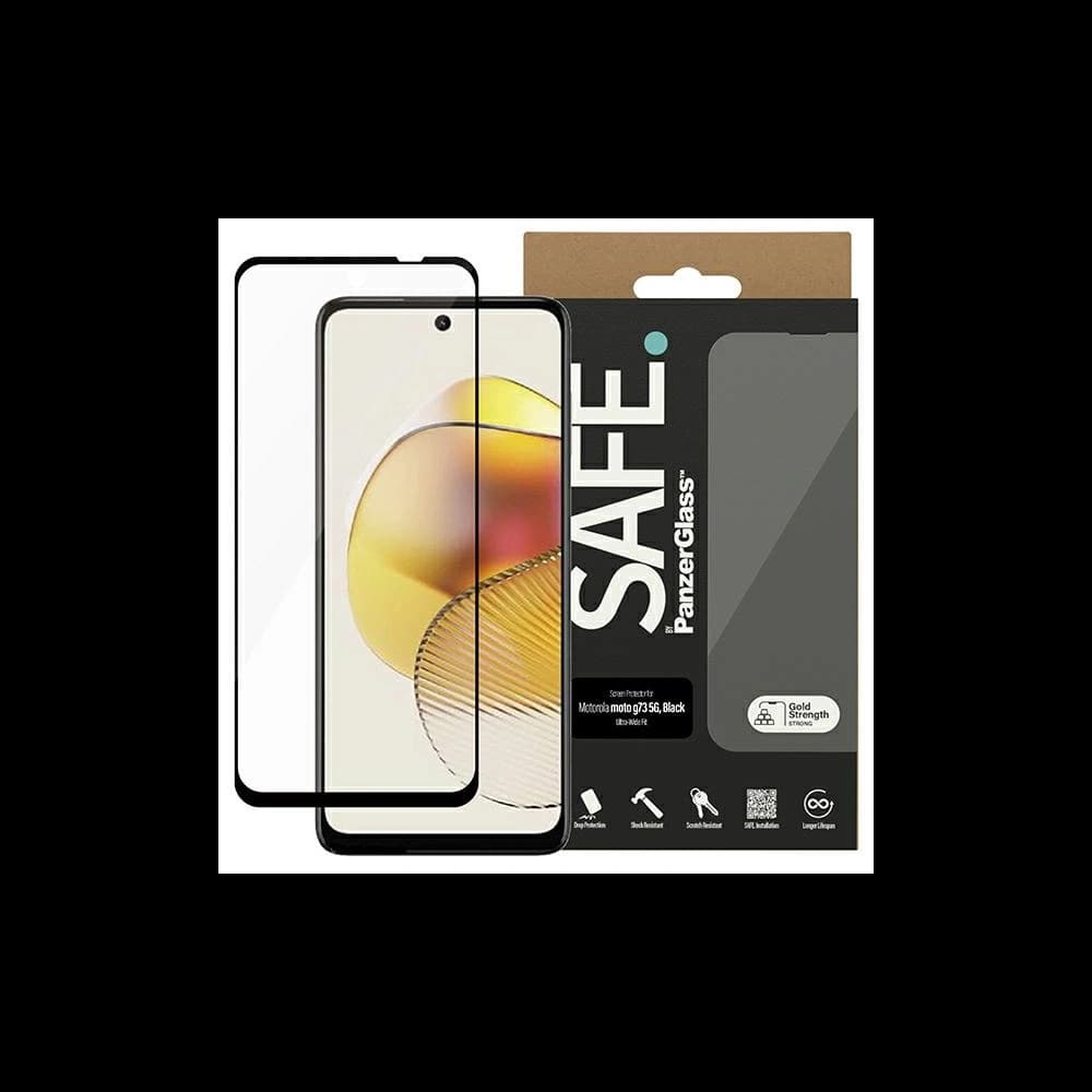 Tvrzené sklo SAFE od PanzerGlass Motorola Moto G73 5G Ochrana obrazovky Ultra-Wide Fit černé - 1