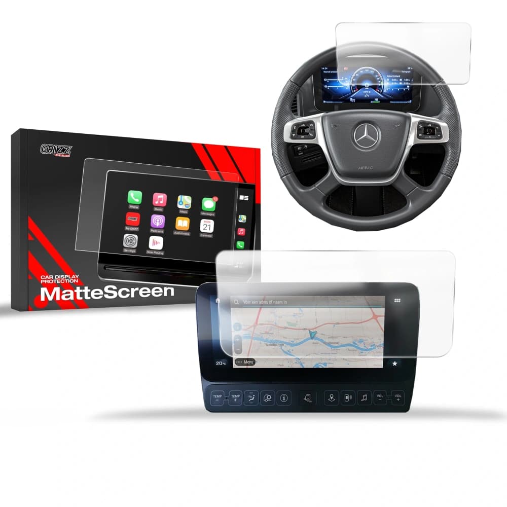 Matte GrizzGlass CarDisplay Protection Mercedes Actros L 2021-2024 [2in1] - 1