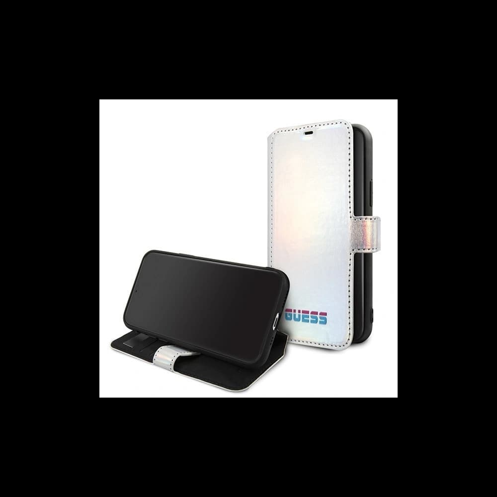 Etui Guess GUFLBKN65BLD Apple iPhone 11 Pro Max srebrny/silver book Iridescent - 2