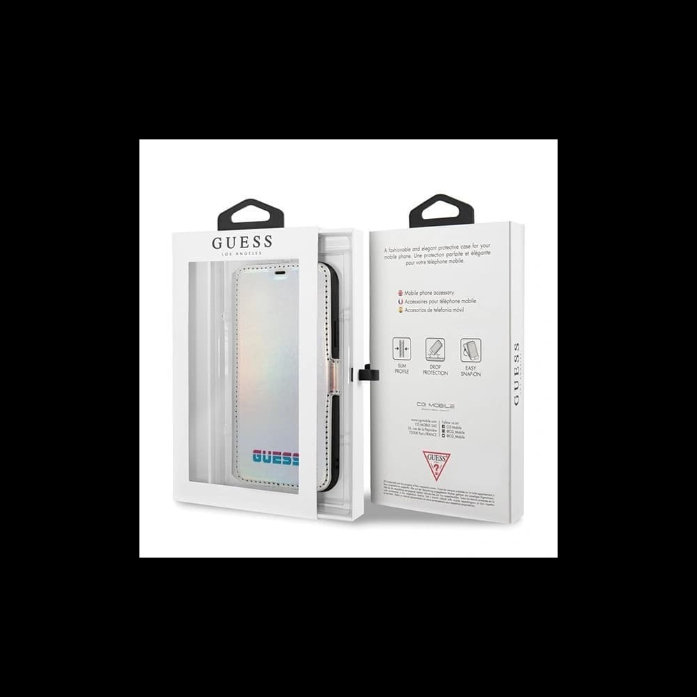 Etui Guess GUFLBKN65BLD Apple iPhone 11 Pro Max srebrny/silver book Iridescent - 6