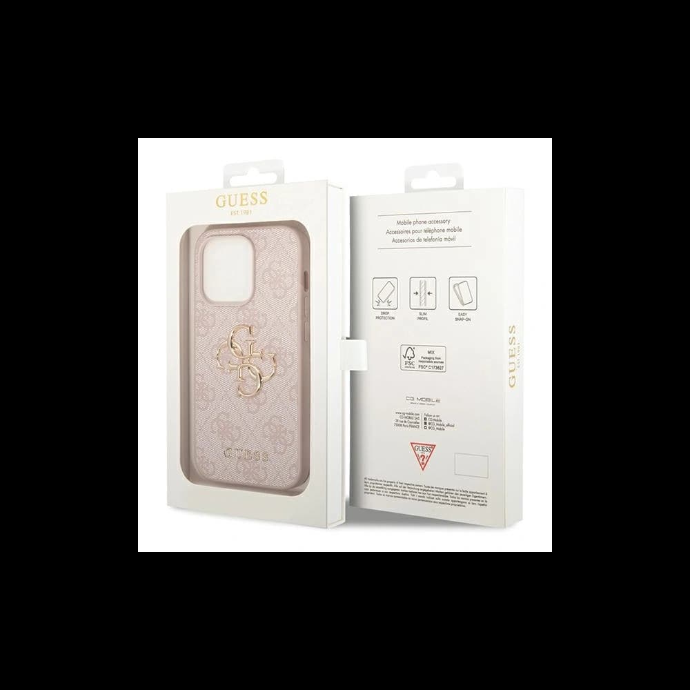 Etui Guess GUHCP15X4GMGPI Apple iPhone 15 Pro Max kemény tok 4G Nagy Fém Logo rózsaszín/pink - 8