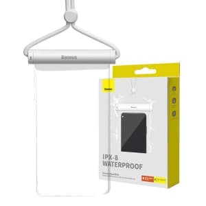 Baseus AquaGlide universal waterproof case with cylinder lock (white)