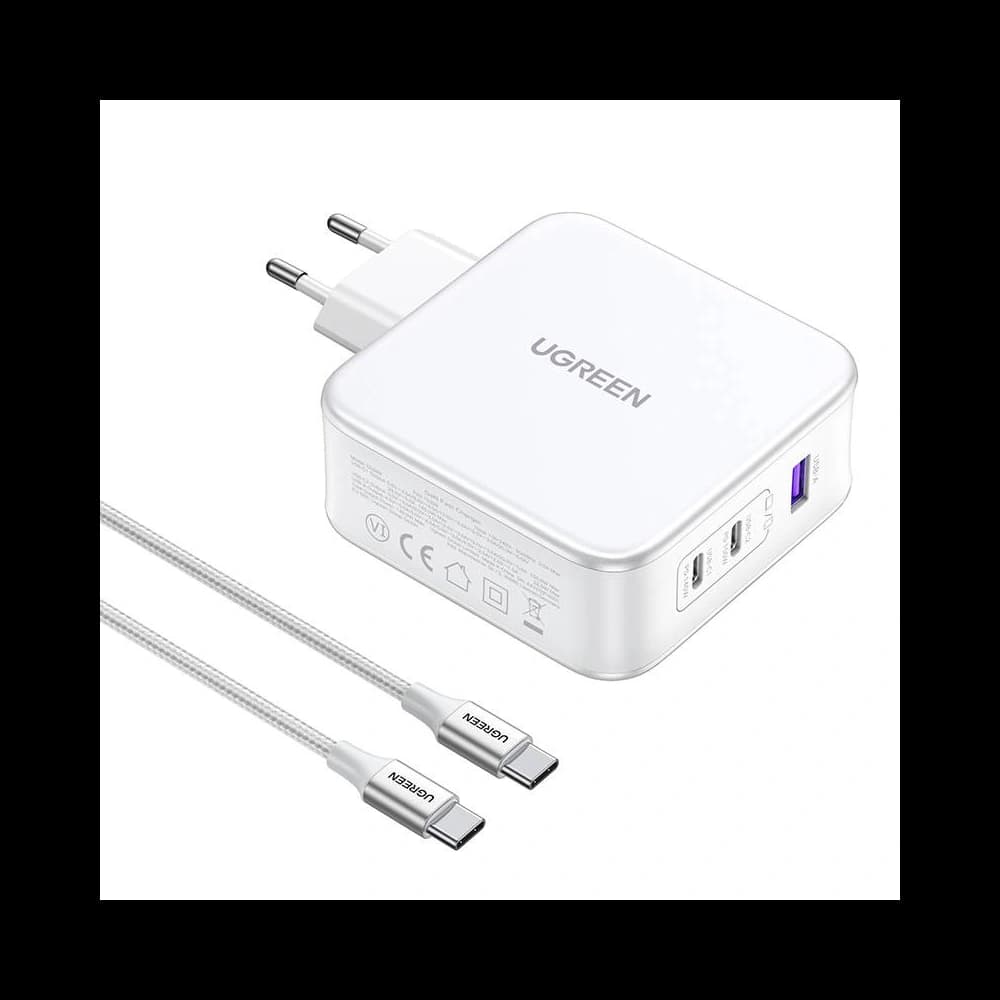 UGREEN CD289 Nexode network charger 2xUSB-C, 1xUSB-A 3.0, PD3.1, QC4.0, GaN, 140W (white) - 1