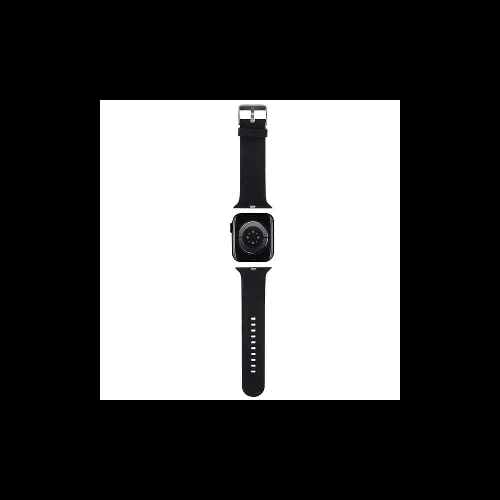 Karl Lagerfeld KLAWLSLKCNK Apple Watch 4/5/6/7/SE/8/9/Ultra 44/45/49mm Armband 3D Gummi Karl&Choupette Köpfe schwarz/black - 2
