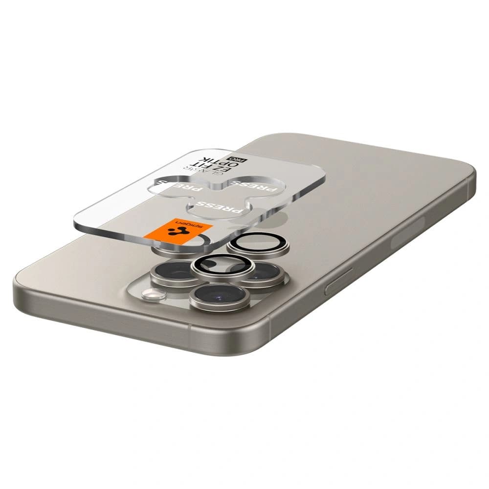 Spigen Optik.TR EZ Fit Camera Protector Apple iPhone 14 Pro / Max / 15 Pro / Max / 16 Pro / Max / 17 Pro / Max Natural Titanium [2 PACK] - 6