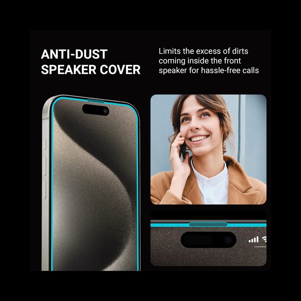 Gehärtetes Glas Crong Anti-Bacterial 3D Armour Glass Apple iPhone 15 Pro + Installationsrahmen - 4