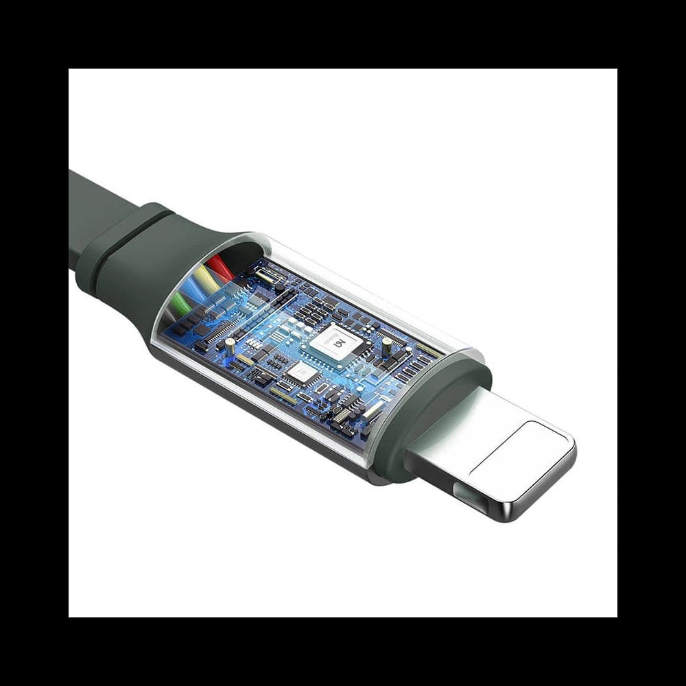 Mcdodo CA-7251 3-in-1 USB-A / Lightning, USB-C, microUSB coiled cable 1.2m green - 3