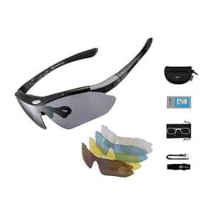 Fahrradbrille Rockbros 10003 polarisiert (schwarz)