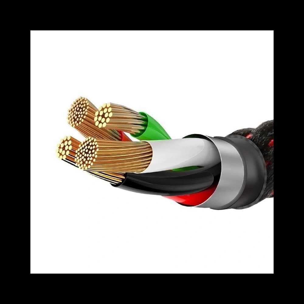 Lightning Cable with LED Lamp Baseus C-shaped 2.4A 1m Black - 2