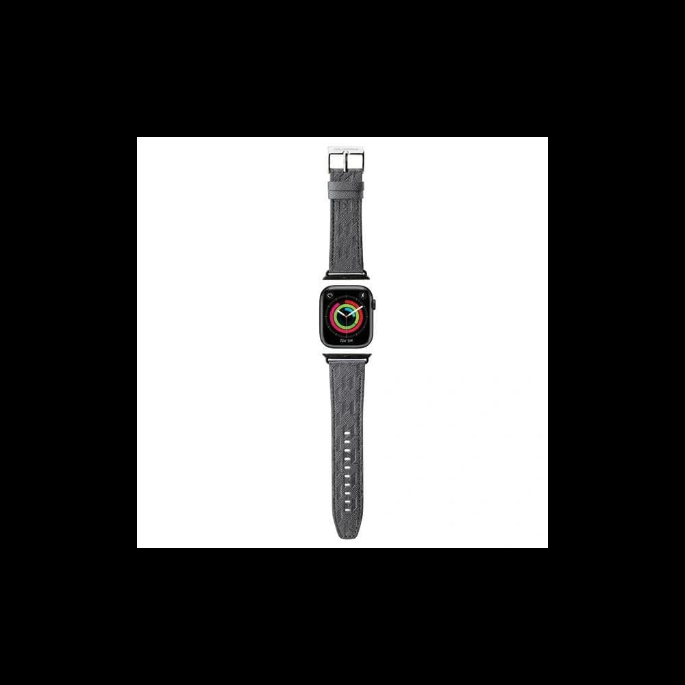 Pasek Karl Lagerfeld KLAWLSAKLHPG Apple Watch 4/5/6/7/SE/8/9/Ultra 44/45/49mm strap Saffiano Monogram srebrny/silver - 1