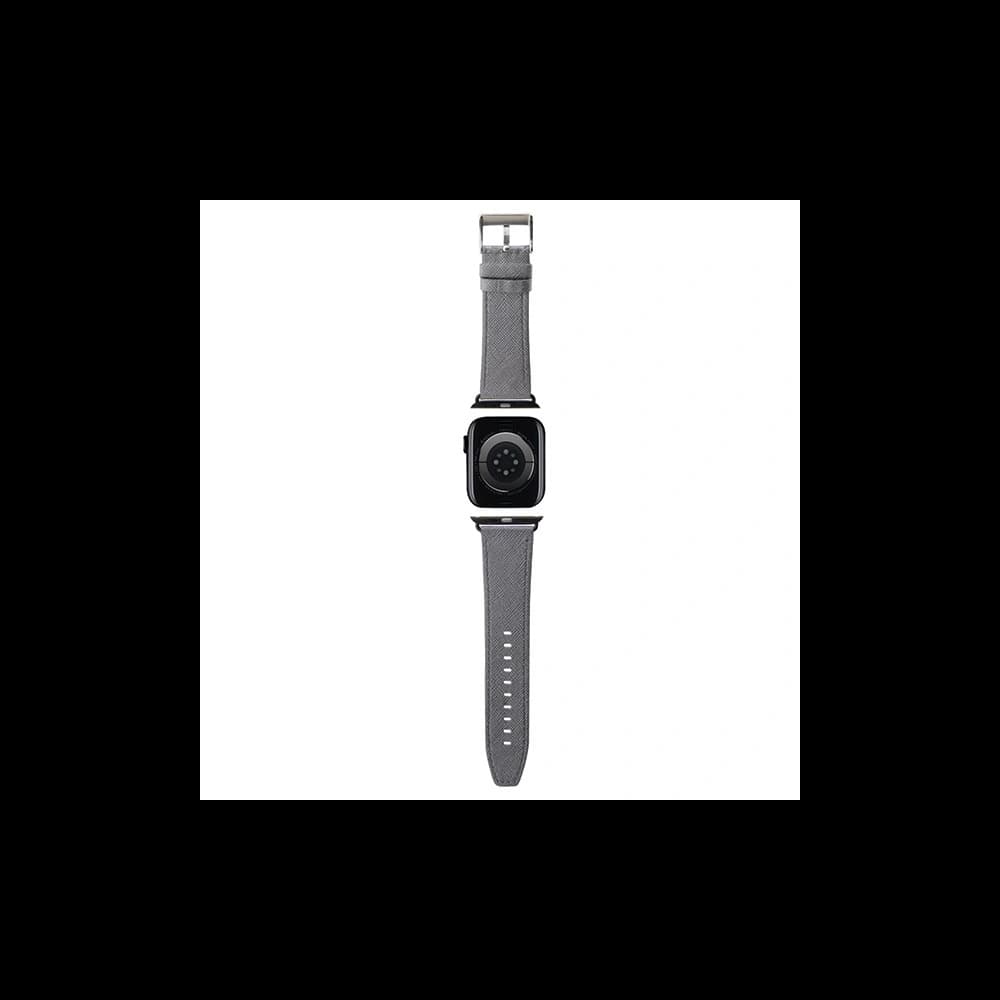 Pasek Karl Lagerfeld KLAWLSAKLHPG Apple Watch 4/5/6/7/SE/8/9/Ultra 44/45/49mm strap Saffiano Monogram srebrny/silver - 2