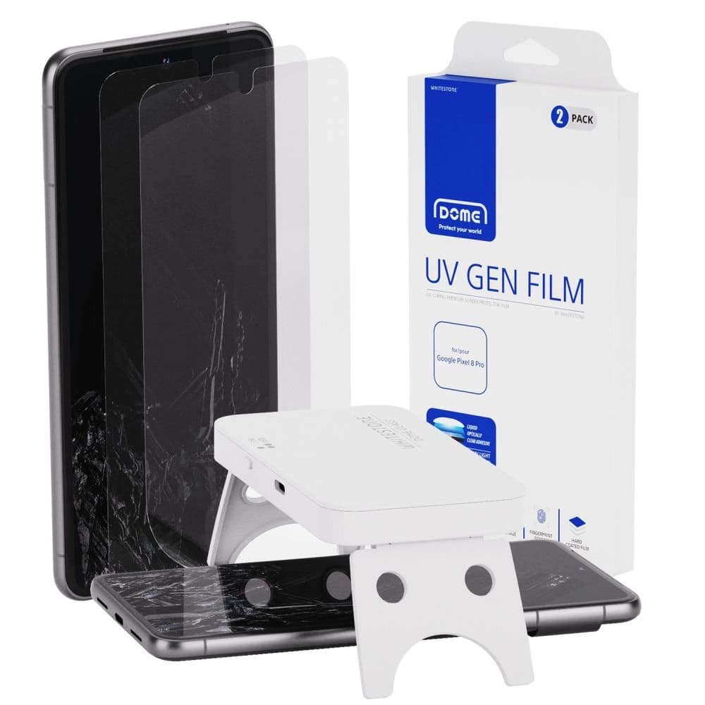 Whitestone Dome UV Gen Film Google Pixel 8 Pro Clear [2 PACK] - 1