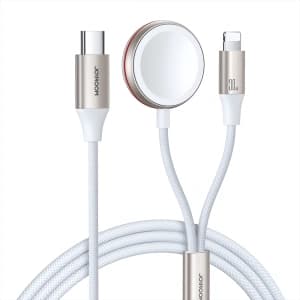 Kabel 2w1 Joyroom S-IW011 USB-C / Lightning, ładowarka indukcyjna do Apple Watch 1.5m biały