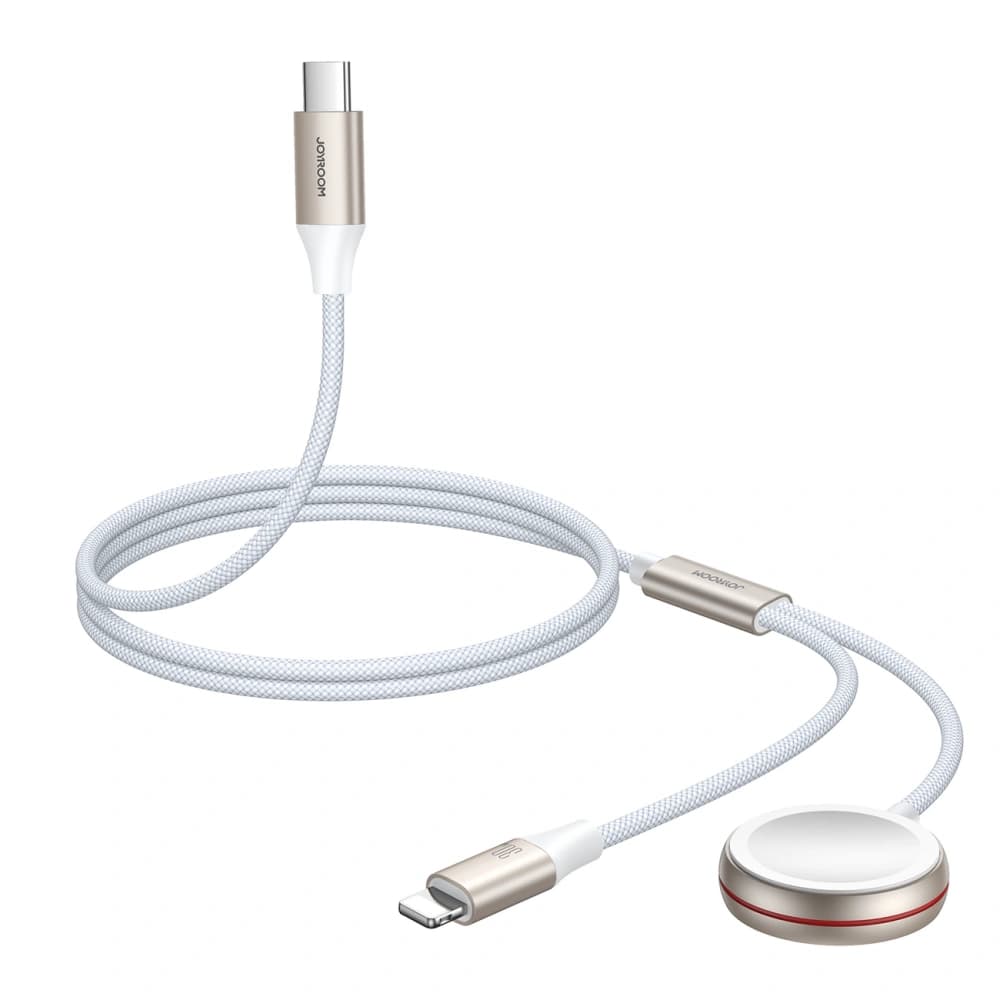 Kabel 2w1 Joyroom S-IW011 USB-C / Lightning, ładowarka indukcyjna do Apple Watch 1.5m biały - 6