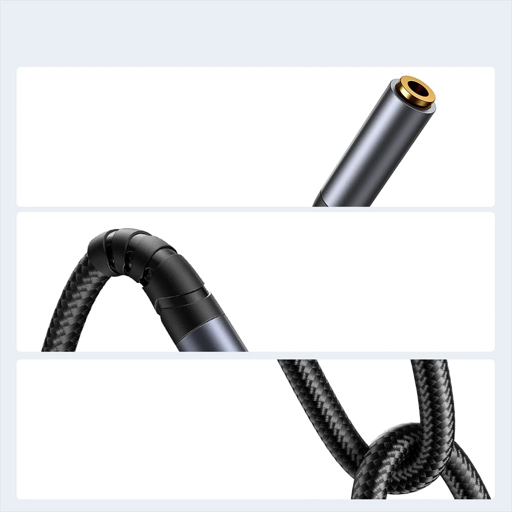 Joyroom SY-A09 cable mini jack 3.5mm female / AUX mini jack 3.5mm male 1.2 m black - 7