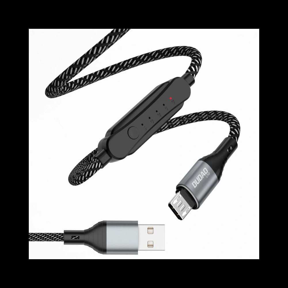 Kabel z timerem Dudao L7xsM USB-A / microUSB 5A 1m czarny - 1