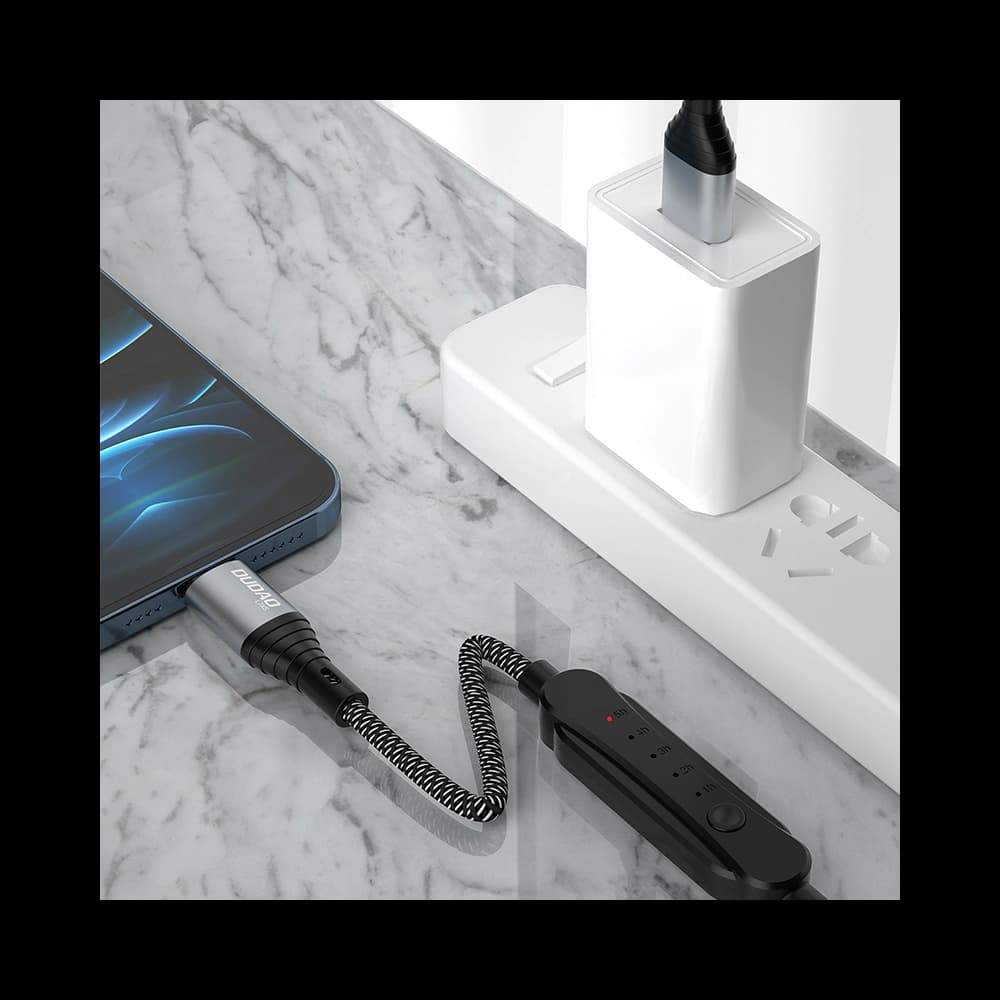 Kabel z timerem Dudao L7xsM USB-A / microUSB 5A 1m czarny - 2