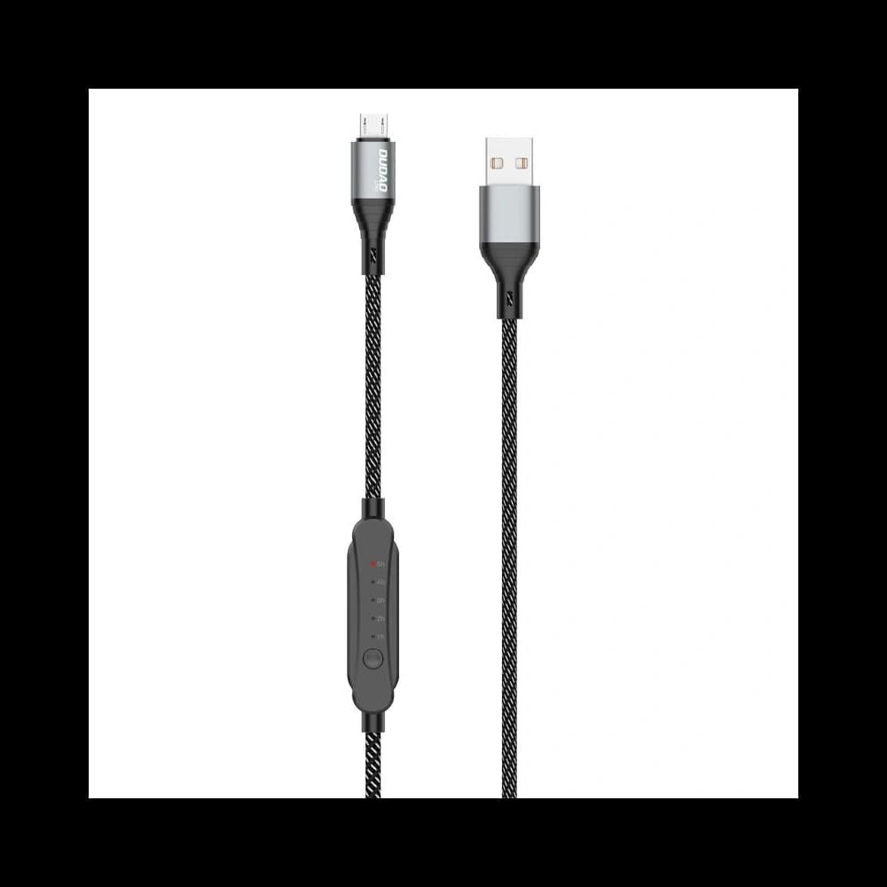Kabel z timerem Dudao L7xsM USB-A / microUSB 5A 1m czarny - 3