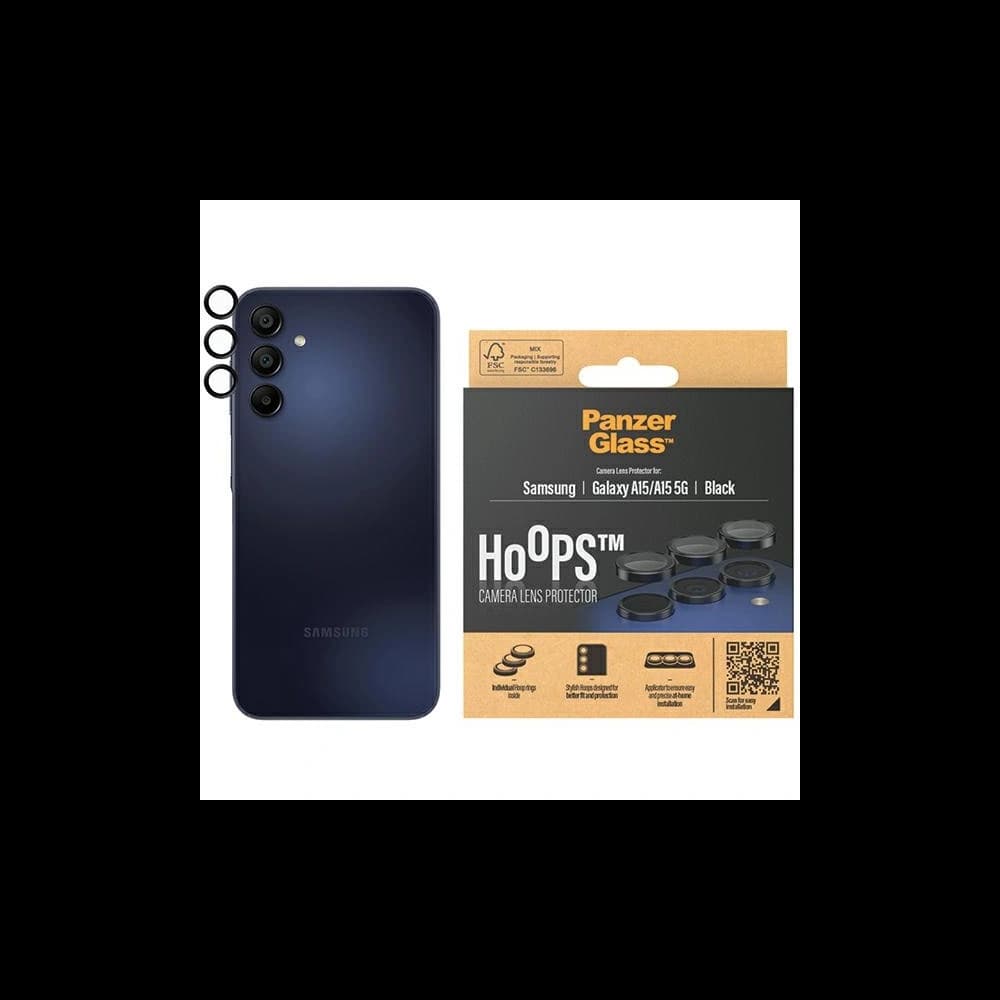 Sklo na objektiv fotoaparátu PanzerGlass Hoops Camera Samsung Galaxy A15 4G / A15 5G černý/black - 1