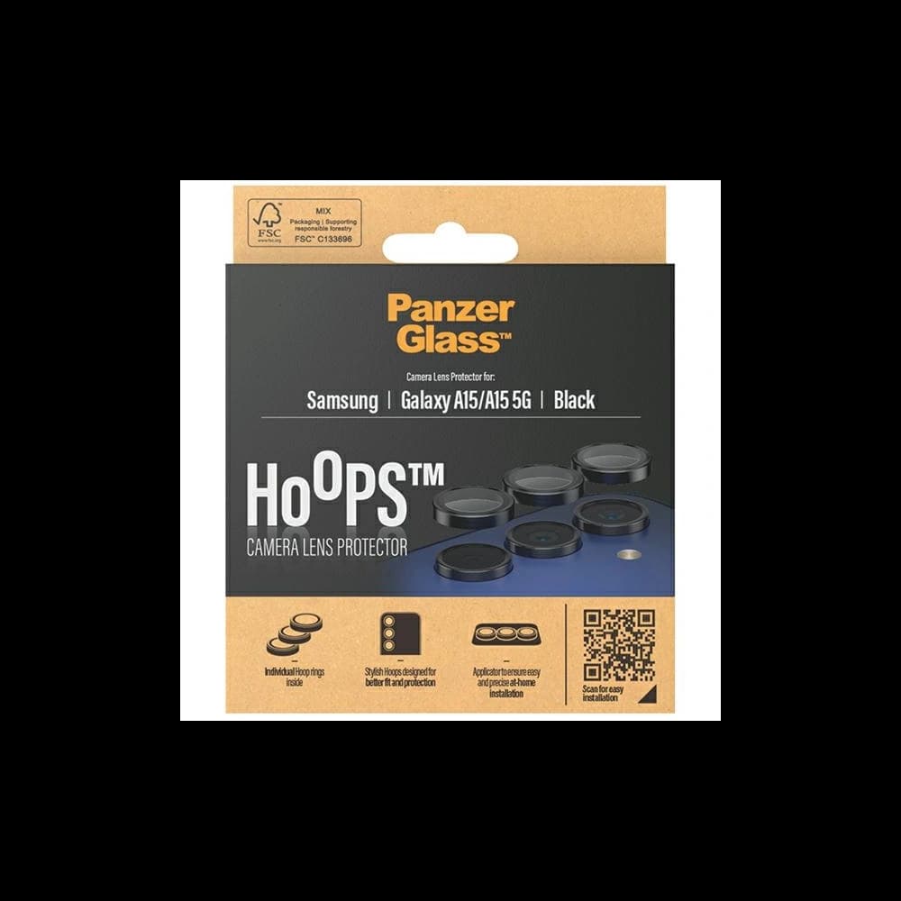 Sklo na objektiv fotoaparátu PanzerGlass Hoops Camera Samsung Galaxy A15 4G / A15 5G černý/black - 4