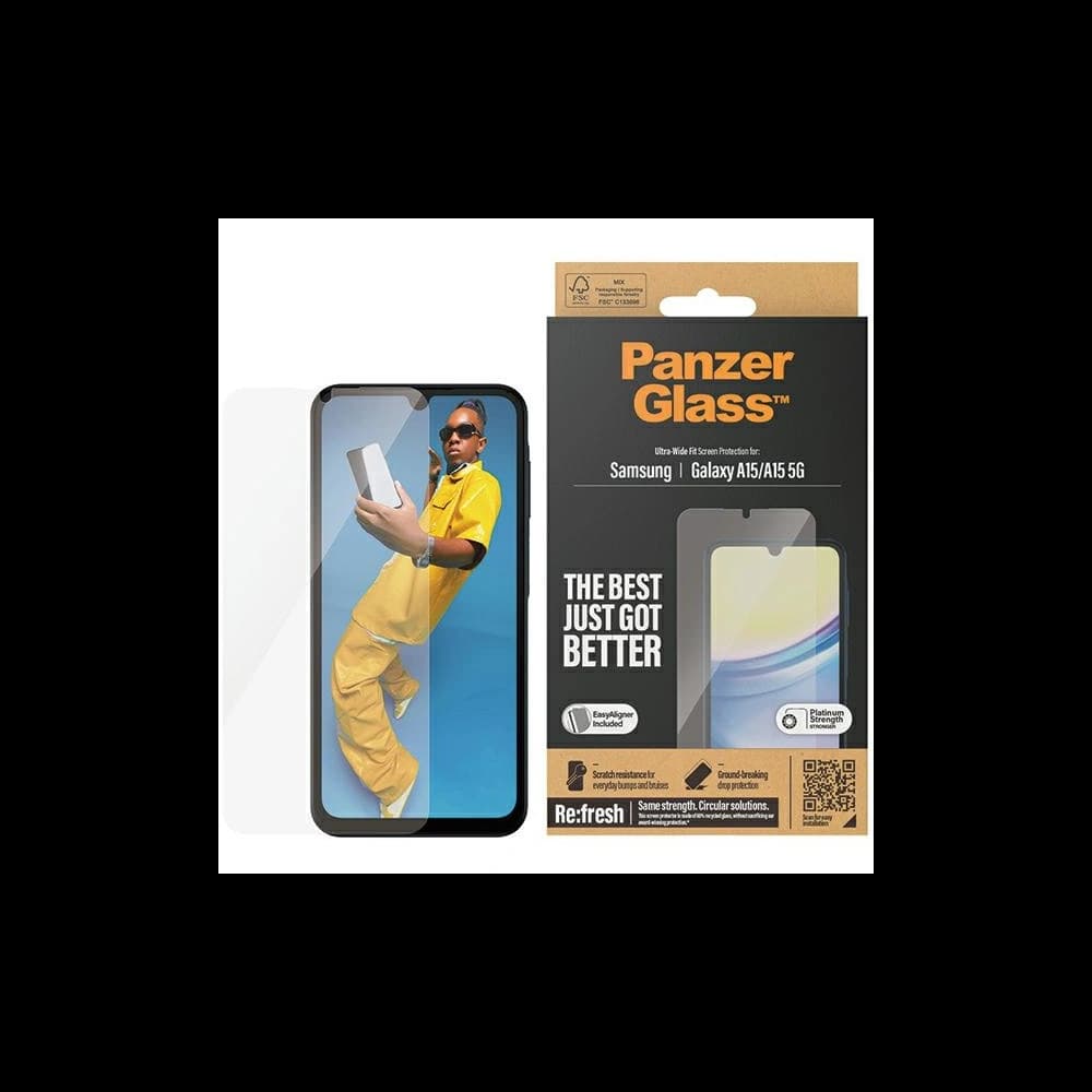 Tvrdé sklo PanzerGlass Ultra-Wide Fit Samsung Galaxy A15 4G / A15 5G Ochrana obrazovky - 1