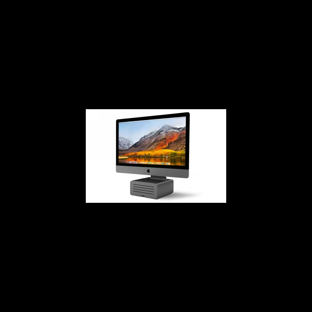 Aluminium-Ständer Twelve South HiRise Pro für iMac und Apple Studio Display mit Stauraum (Gunmetal) - 1