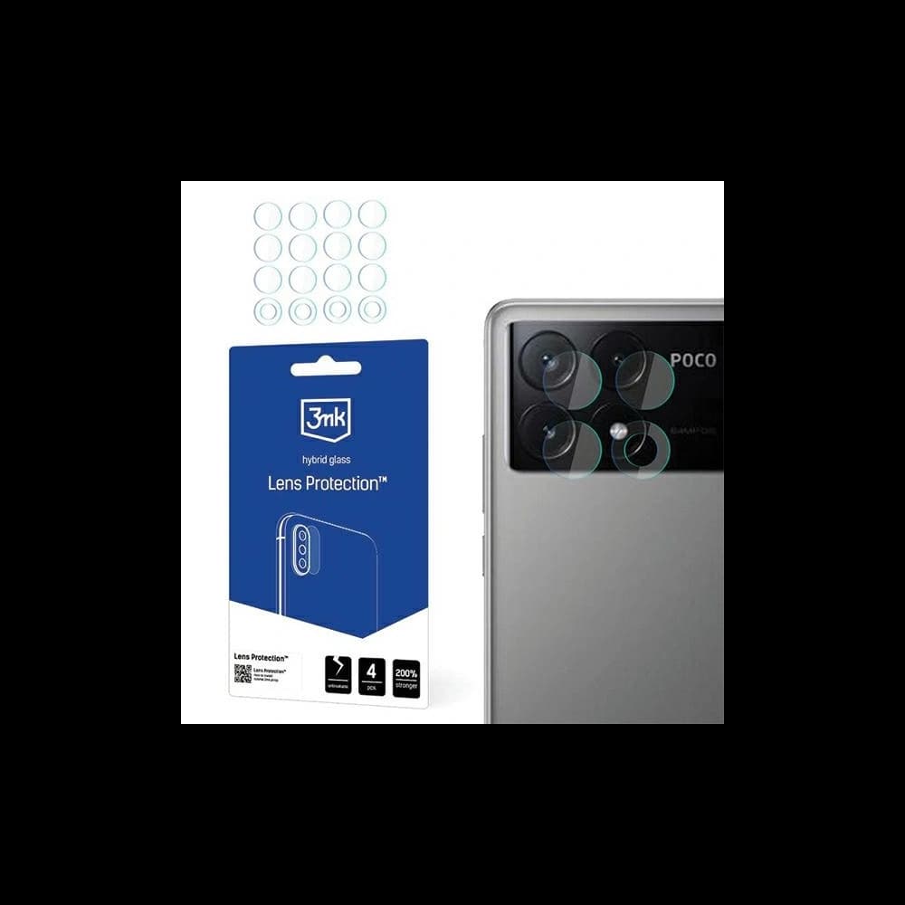 Hybriertes Glas für die Kameraobjektiv 3MK Lens Protect Poco M6 Pro 4G [4 PACK] - 1