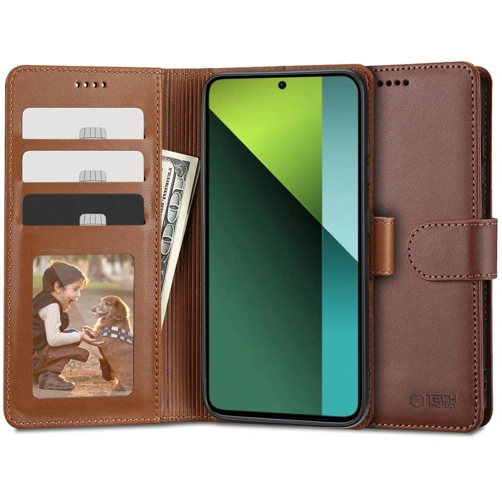 Etui Tech-Protect Wallet Xiaomi Redmi Note 13 Pro 5G / Poco X6 5G Hnědé - 1