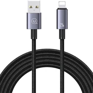 Kabel USAMS US-SJ667 USB-A / Lightning 2,4A 1,2m Fast Charging stalowy/tarnish