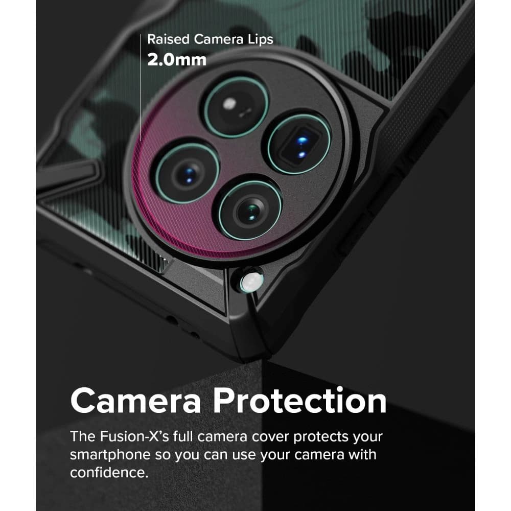 Case Ringke Fusion-X OnePlus 12 Camo Schwarz - 12