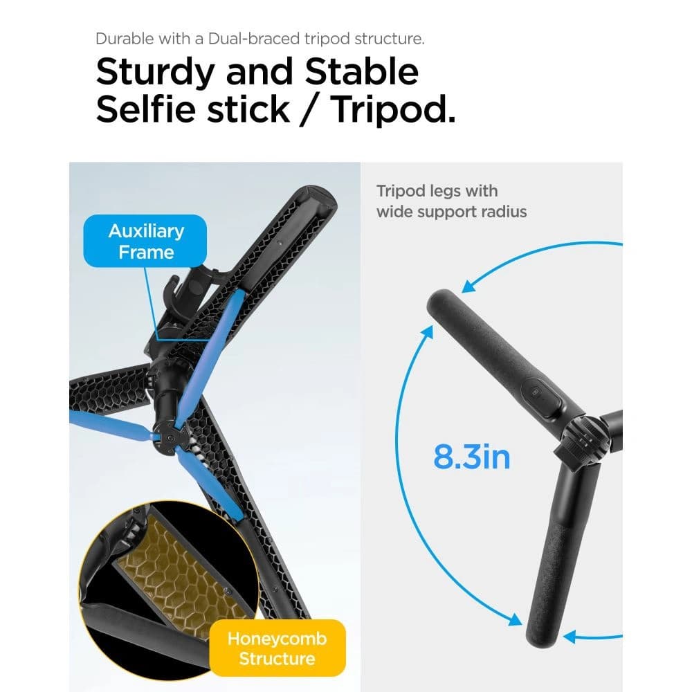 Kijek Spigen S560W Bluetooth Selfie Stick Tripod Černý - 14