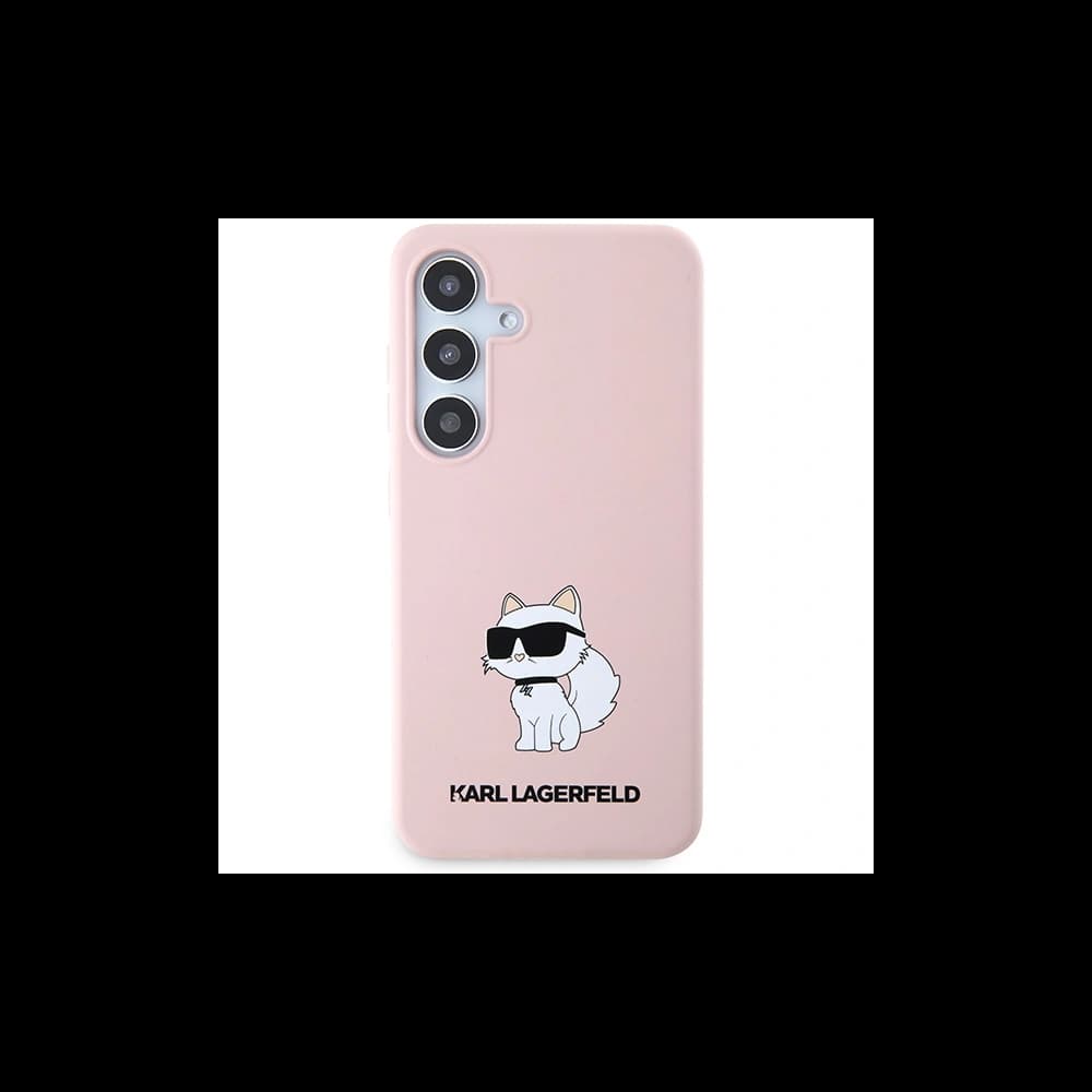 Etui Karl Lagerfeld KLHCS24MSNCHBCP Samsung Galaxy S24+ Plus hardcase Silicone Choupette różowy/pink - 3