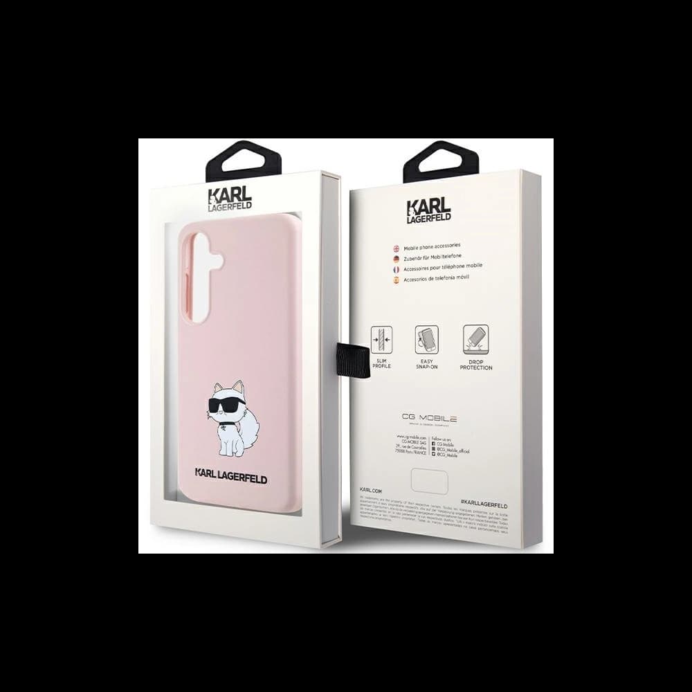 Etui Karl Lagerfeld KLHCS24MSNCHBCP Samsung Galaxy S24+ Plus hardcase Silicone Choupette różowy/pink - 8