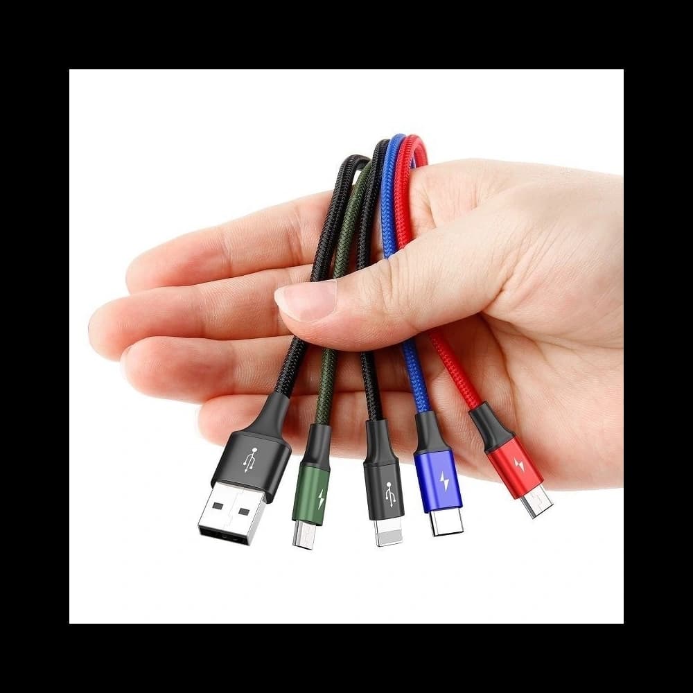 Cable USB Baseus Fast 4w1 USB-C / Lightning / 2x Micro 3,5A 1,2m Black - 3