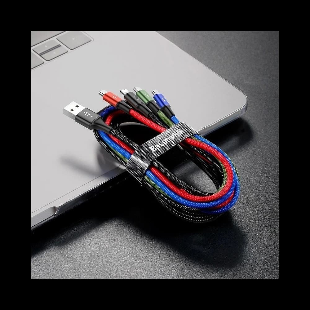 Cable USB Baseus Fast 4w1 USB-C / Lightning / 2x Micro 3,5A 1,2m Black - 6