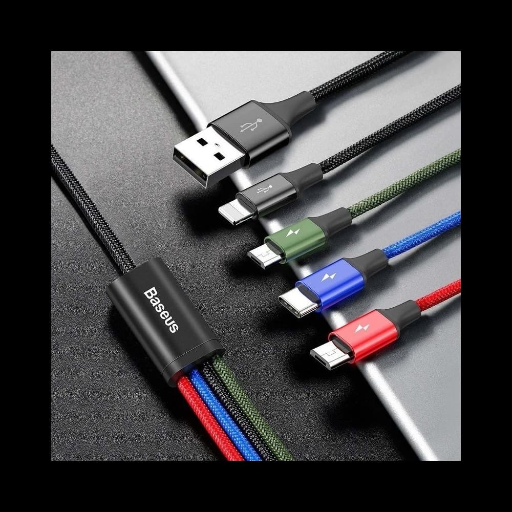 Cable USB Baseus Fast 4w1 USB-C / Lightning / 2x Micro 3,5A 1,2m Black - 7