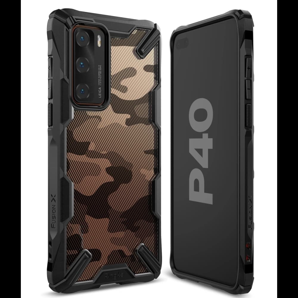 [OUTLET] Case Ringke Fusion-X Huawei P40 Camo (Moro) Schwarz - 2