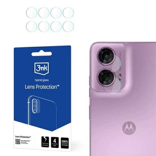 Hybrydní sklo na objektiv fotoaparátu 3MK Lens Protect Motorola Moto G24 [4 PACK]