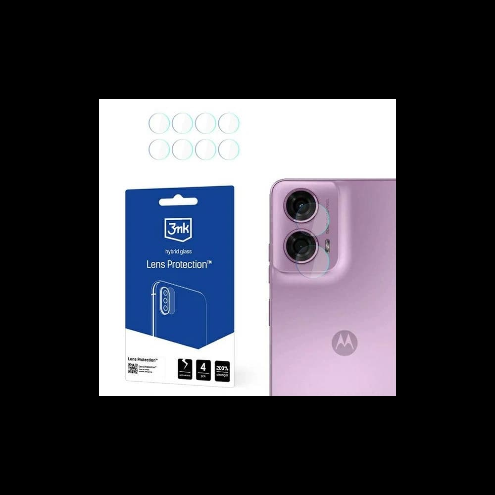 Hybrydní sklo na objektiv fotoaparátu 3MK Lens Protect Motorola Moto G24 [4 PACK] - 1