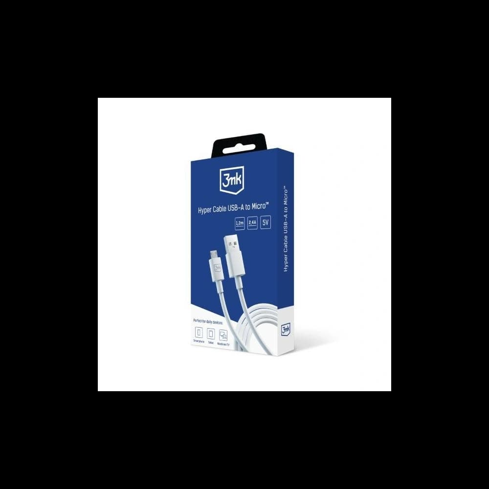 3MK cable Hyper USB-A / microUSB 1.2m 5V 2.4A white - 9