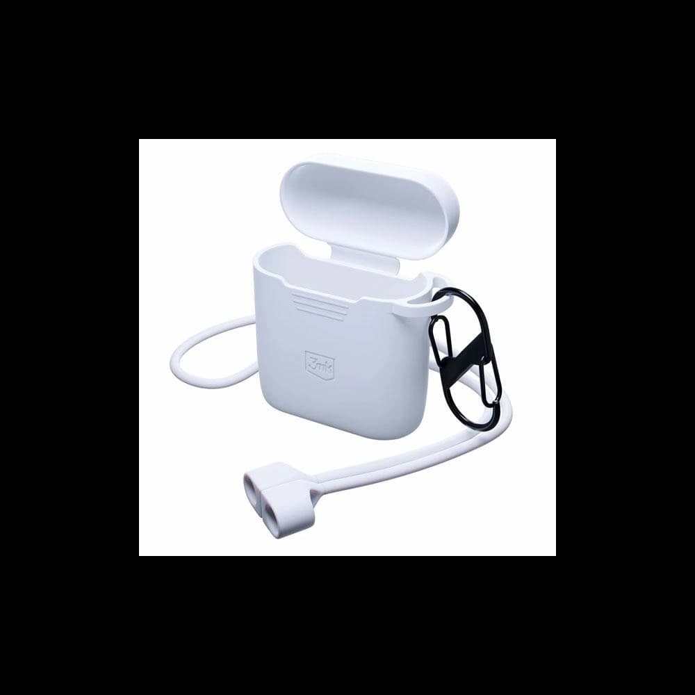 Case 3MK Silikonhülle Apple AirPods 2 + Karabiner weiß/white - 6
